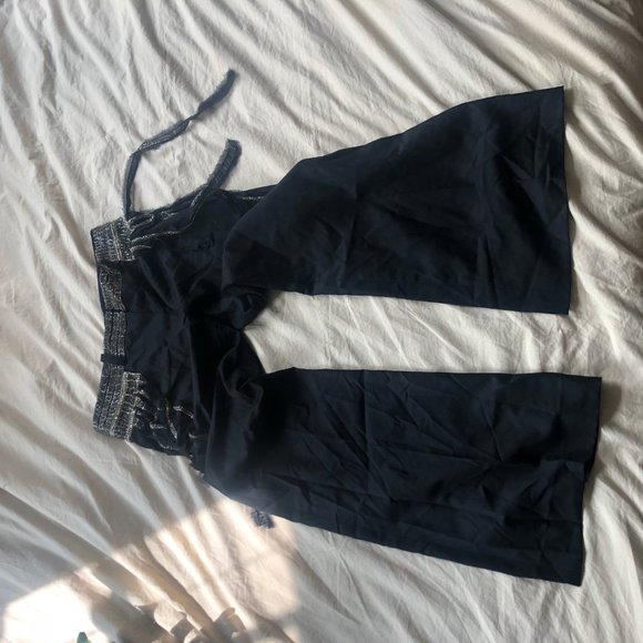 Black and Silver Beaded 90's flare pants - Picture 4 of 7